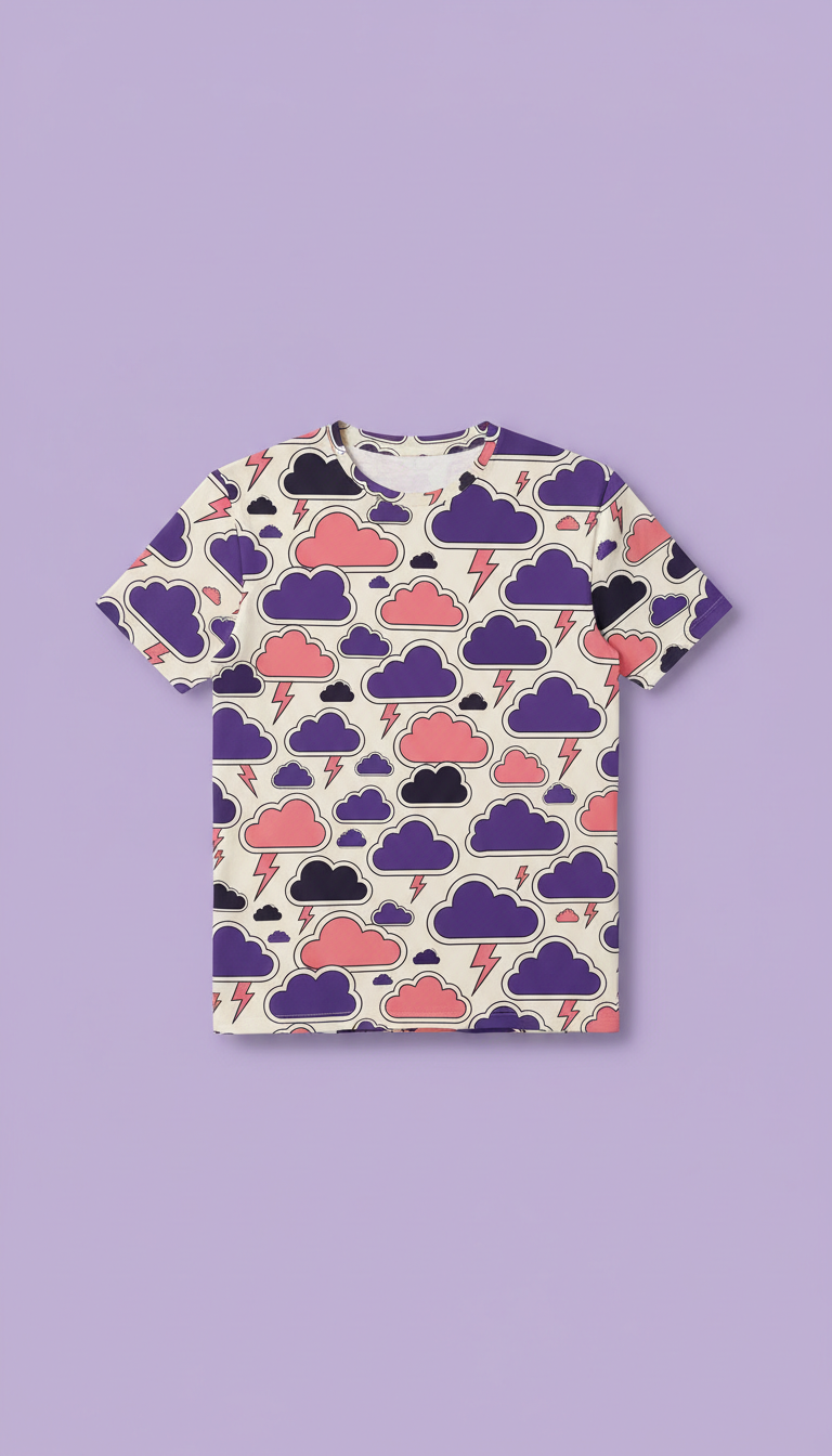 Retro Cloud Sticker-Bomb Tee