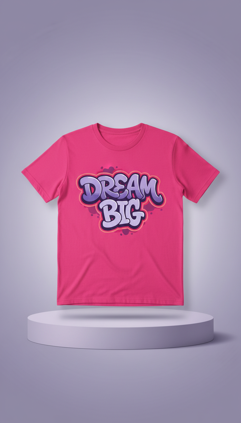 Hot Pink Graffiti Script Tee