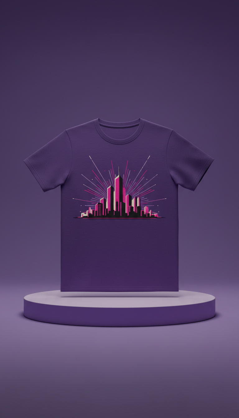 Violet Pulse Skyline Tee